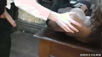 Jasmine Webb Takes A White Cock On A Dinning Room Table!