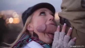 AJ Applegate Blowing With A View Of LA Before Doing Anal!