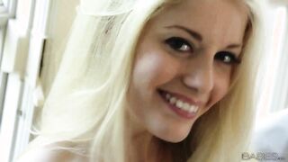 Charlotte Stokely Gives Her Shaved Pussy A Rub Down!