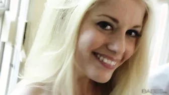 Charlotte Stokely Gives Her Shaved Pussy A Rub Down!