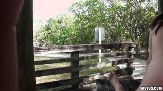 Dakota James And Holly Hudson Fucking Two Guys At A Park!