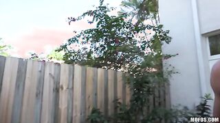 Peyton Rain And A Sexy Brunette Are Getting Fucked In The Back Yard!