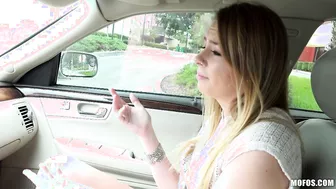 Alex Blake In Just A Mini Skirt Fucking In The Back Seat!