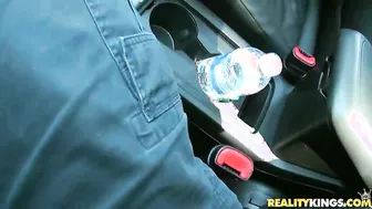 Kasey Warner Gets Her Ass In The Back Seat And Rides On A Cock!