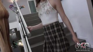 Kasey Warner Hikes Up Her Plaid Skirt For A Fuck From A Big Black Cock!