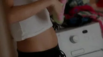 Nikki Daniels Takes Off All Of Her Clothes While Doing Laundry!