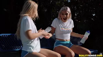 Abella Danger And Kali Roses Jump Rope Before Jumping On Jmac!