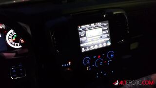 Mallory Maneater Rubs On Her Pussy And Than Sucks His Cock In A Car!