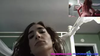 A Horny Brunette Teen Fucking Two Guys POV Style!