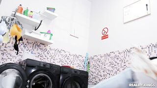 Jennifer Mendez Takes Advantage Of A Roommate In A Laundry Room!