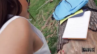 Martina Smeraldi In A Plaid Skirt Getting Fucked Out In The Field!