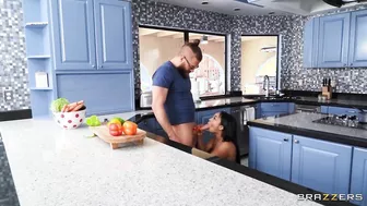 Cali Caliente Is Fucking Xander Corvus On A Kitchen Counter!