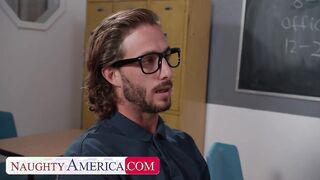 Busty Professor, Casca Akashova, helps take care of her student's boner by taking his cock on her desk!