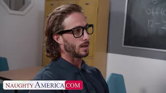 Busty Professor, Casca Akashova, helps take care of her student's boner by taking his cock on her desk!