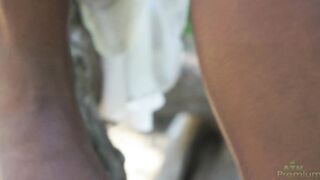 Ana Foxxx Heads Into The Bushes To Flash Us!