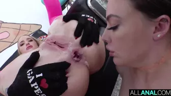 Marilyn Johnson And Whitney Wright In An Anal Cream Pie Eating Video!