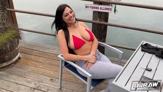 Mona Azar Takes Off Her Bikini And Sucks On A Cock!