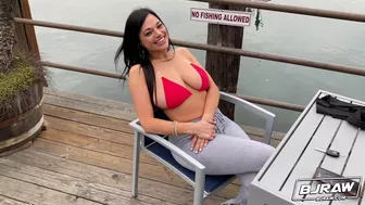 Mona Azar Takes Off Her Bikini And Sucks On A Cock!