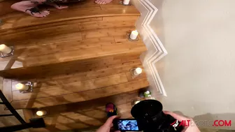 Michelle Masque Is Fucking Sascha Ink On The Stairs.