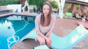 Andi Rose Strips And Sits Her Wet Pussy Onto His Cock!