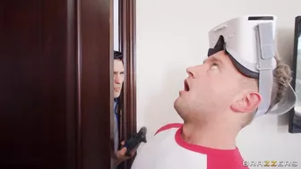 August Skye And Van Wylde In Her "Pervy Roommate's VR Titty Squeeze" Video!