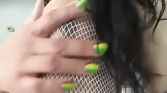 Honey Foxxx Points Her Fat Cock At Us!