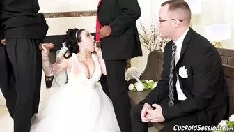 Payton Preslee In Her Interracial Wedding Day Cuckold Threesome!
