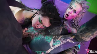 Anuskatzz Nikolaz And Lily Illuz In "Alternative Tattoo Girls" Group Sex Video!