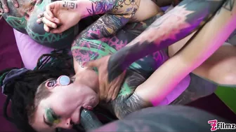 Anuskatzz Nikolaz And Lily Illuz In "Alternative Tattoo Girls" Group Sex Video!