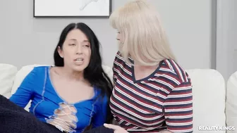 Alex Coal And Queenie Sateen In "Smothered By My Roommate's Tits"!