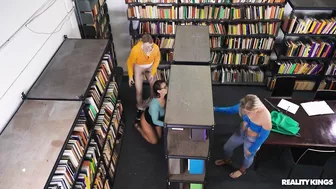 Mandy Waters, Krissy Knight And Jimmy Michaels In "Sneaky Librarian Gets College Cock"!