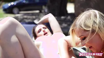Melina May Having Lesbian Sex By The Pool!