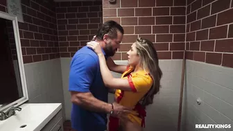 MacKenzie Mace And GI Joey In The Bathroom Break.