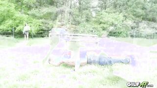 Zuzi Rose In A Leather Skirt Putting The Moves On A Younger Man!