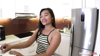 Chloe Asian Babe Puts On French Lingerie And Ends Up Fucking Him!