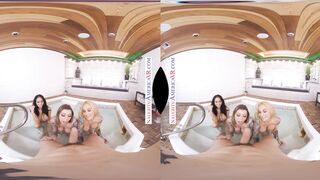 Karma RX, Sarah Jessie, Victoria June And Bambina In A VR Group Sex Scene!