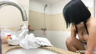 Nani Puts On Her French Maid Lingerie And Fucks A White Guy!