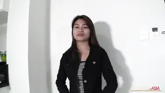 Asian Babe Sheila Is Cream Pied On A Table!