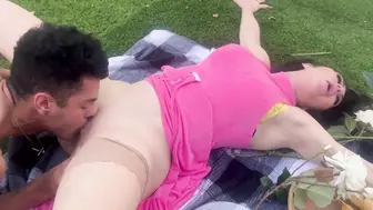 Nina Dolci And Her Date Alex White Have Oral Sex In The Backyard!