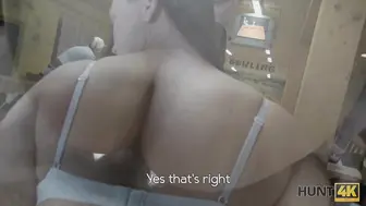 Euro Babe At A Bowling Alley Cheating On Her Man For Cash!