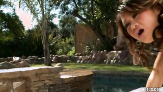 Annie Lee Gets Down On All Fours In Her String Bikini And Gets Fucked From Behind!