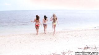 Taylor Vixen, Gracie Glam And Jesse Capelli At The Beach In String Bikinis!