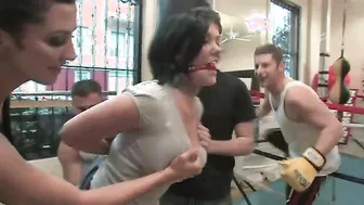 Claire Dames Gets Gang Banged At The Gym!