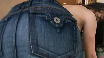 Uma Stone Dancing Her Way Out Of Her Mini Jean Skirt!