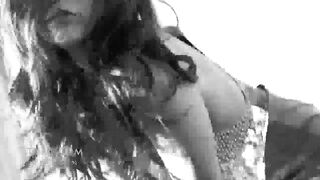 Gracie Glam Stripping In Black And White!